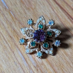 Vtg Rhinestone Pin